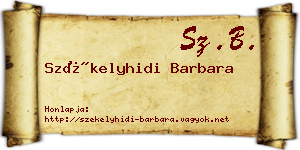 Székelyhidi Barbara névjegykártya