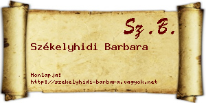 Székelyhidi Barbara névjegykártya