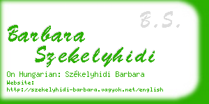 barbara szekelyhidi business card